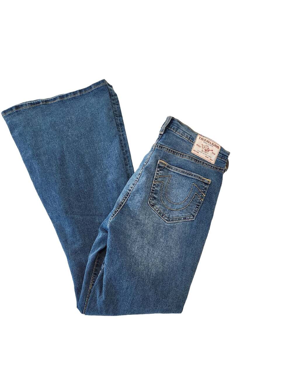 True Religion Jeans Women's 26x32 Blue Charlie High Rise Flared Denim NWT - Picture 4 of 6